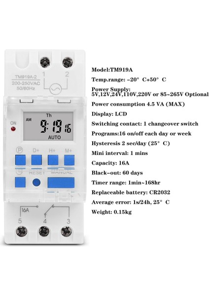 16A Elektronik Haftalık 7 Gün Programlanabilir Dijital Zaman Anahtarı Röle Zamanlayıcı (Yurt Dışından) modelleri