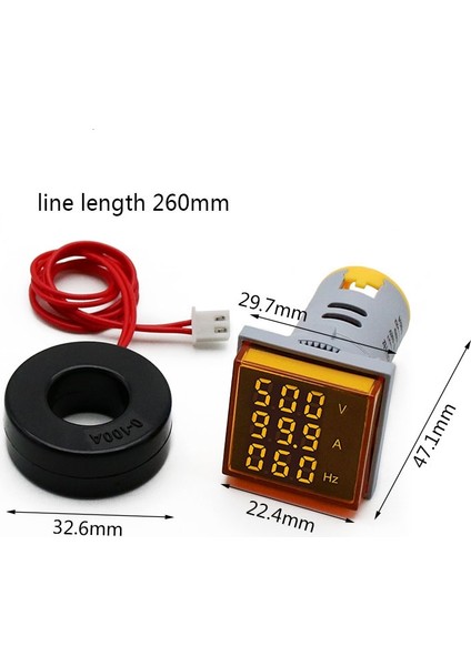 Ayak Koltuk 1 Adet Kare LED Dijital Voltmetre Ampermetre Hertz Metre AC20-500V Sinyal Işıkları Gerilim Akım Frekans Combo Metre Göstergesi Test Cihazı (Yurt Dışından) modelleri