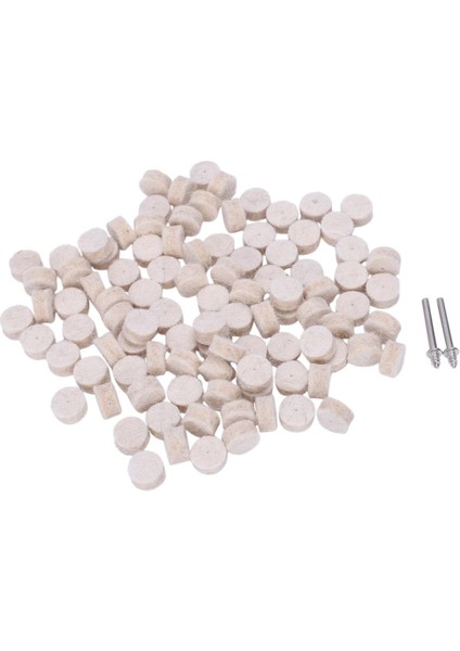 100 Adet Yün Keçe Parlatma Parlatma Yuvarlak Tekerlek Aracı + Dremel Rotary Için 2 Sap (Yurt Dışından)