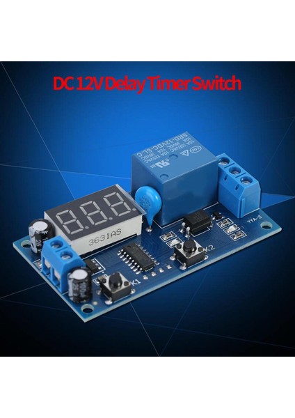 Dc 12V Döngü Zamanlayıcı Anahtarı Ayarlanabilir Röle Modülü Kartı LED Ekranlı Sonsuz Döngü (Yurt Dışından)