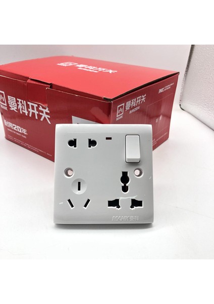 Manco Iki Üç Üç Fişli Tek Anahtarlı Sekiz Delikli 8 Delikli 233 Lambalı Sistem Çok Fonksiyonlu Çok Amaçlı Anahtar Priz Paneli (Yurt Dışından)