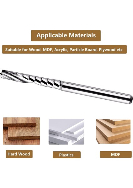 Adet O Flüt Tek Flüt Uç Freze Seti 1/8 Inç Saplı Katı Karbür Spiral Freze Uçları (Yurt Dışından) modelleri