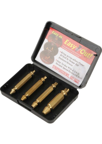 Vida Sökücü Aracı 4 Adet/takım Çift Taraflı Hasarlı Çıkarıcı Saplama Cıvata Seti Elektrikli Matkap Için Kolay Çıkış Kiti Değiştirme (Yurt Dışından)