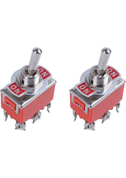 2x Dpdt Açık/açık 2 Pozisyon 6 Vidalı Terminal Geçiş Anahtarı Ac 250V 15A (Yurt Dışından)