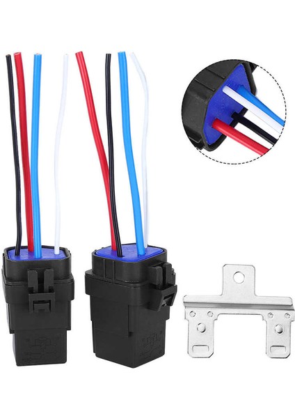 Otomatik Röle 1 Takım 12V Dc 40A 4 Pinli Tel Su Geçirmez Dahili Elektronik Soket Bileşenleri ve Braketi (Yurt Dışından)