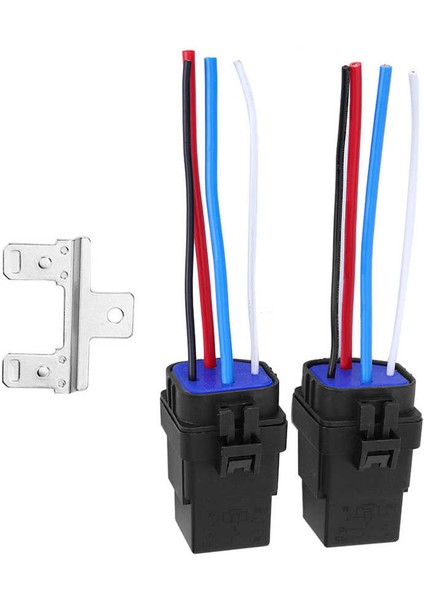 Otomatik Röle 1 Takım 12V Dc 40A 4 Pinli Tel Su Geçirmez Dahili Elektronik Soket Bileşenleri ve Braketi (Yurt Dışından)