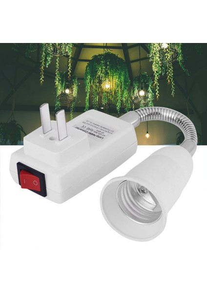 Ha E27 Lamba Ampuller Adaptör Dönüştürücü Anahtarlı Esnek Uzatma Tutucu-Beyaz ve Gümüş (Yurt Dışından) modelleri