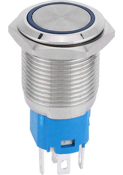 LED Kendini Sıfırlama Basın 16MM Işık 5pin 1no 1nc Araba Modifikasyonu Için Metal Basmalı Düğme Anahtarı (Yurt Dışından)