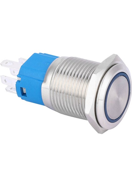 LED Kendini Sıfırlama Basın 16MM Işık 5pin 1no 1nc Araba Modifikasyonu Için Metal Basmalı Düğme Anahtarı (Yurt Dışından)