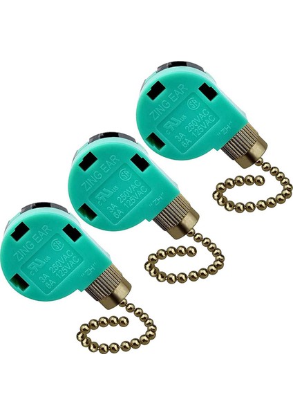 Hyqzltca 12 Paket Tavan Vantilatörü Anahtarı 3 Hız 4 Telli Zing Kulak ZE-268S6 Fan Çekme Zinciri Anahtarı Yedek Hız Kontrol Anahtarı (Yurt Dışından)