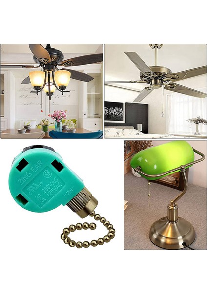 Hyqzltca 12 Paket Tavan Vantilatörü Anahtarı 3 Hız 4 Telli Zing Kulak ZE-268S6 Fan Çekme Zinciri Anahtarı Yedek Hız Kontrol Anahtarı (Yurt Dışından) indirimleri