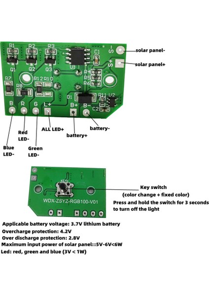 Devre D 3.7V Anahtar Güneş Enerjili Çim Lambası Kontrol Lambası Devresi D (Yurt Dışından) indirimleri