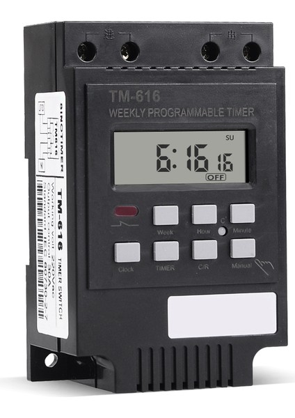 Daha Iyi Yük 30A Zaman Rölesi 7 Gün Programlanabilir Dijital Zamanlayıcı Anahtarı Röle Kontrol Süresi 220V Ac Din Ray Montaj Siyah Işıklar Için Uygulama (Yurt Dışından)