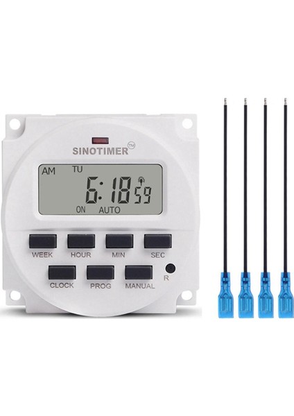 Sınotımer 1 Set Zamanlama Anahtarı Saniyelere Kadar Doğru 4 10CM Tel Terminalli 220V Zamanlayıcı (Yurt Dışından)