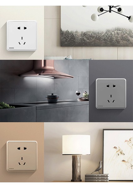 Siemens Anahtar Priz Lingyun Beyaz Büyük Panel 86 Tipi Duvar Ev Gizli Çok Bağlantılı Tek ve Çift Kontrol Anahtarı (Yurt Dışından) modelleri