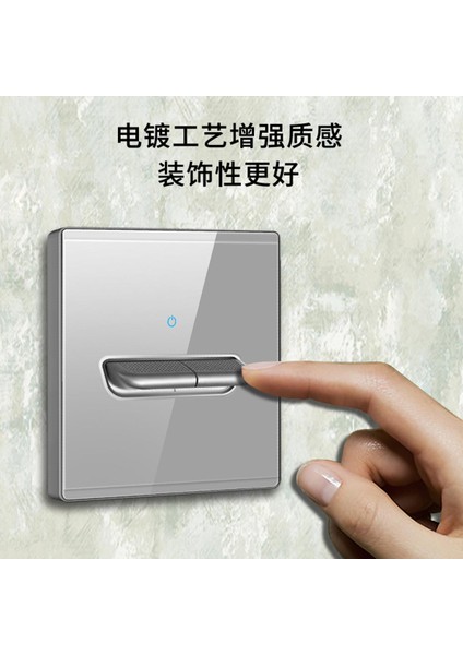 Uluslararası Elektrikçi Yaratıcı Kolu 86 LED Temperli Cam Panel Anahtar Priz Gri ile Iskandinav Tarzı Ev (Yurt Dışından)