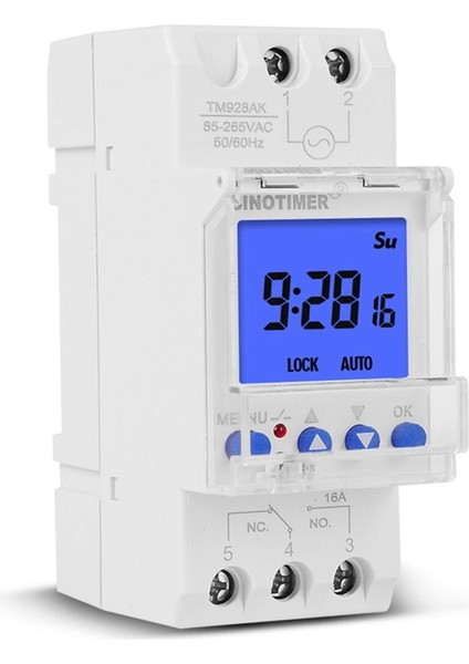 Sınotımer TM928AK Akıllı Ekran Yedek Yedek Parça Aksesuarları Pil Rayı Zamanlayıcı Anahtarı Arka Işık 85-265V 16A (Yurt Dışından)