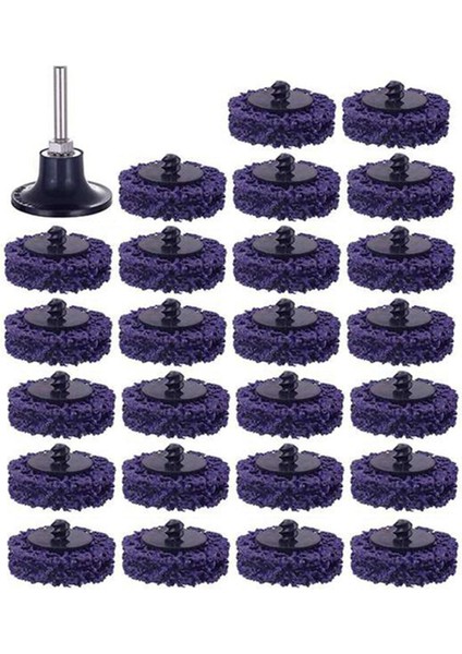 25 Adet 2 Inç 50MM Hızlı Değişim Roloc Kolay Şerit ve Temiz Diskler Mor Boya Pas Temizleme Yüzey Hazırlığı Için 1 Tutucu ile (Yurt Dışından)