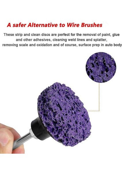 25 Adet 2 Inç 50MM Hızlı Değişim Roloc Kolay Şerit ve Temiz Diskler Mor Boya Pas Temizleme Yüzey Hazırlığı Için 1 Tutucu ile (Yurt Dışından) fiyatları