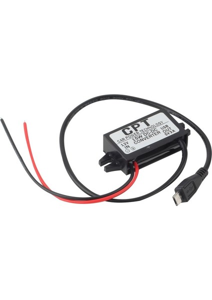 Araç Otomatik Şarj Cihazı Dc Dönüştürücü Modülü 12V - 5V 3A 15W Mikro USB Kablosu ile (Yurt Dışından)