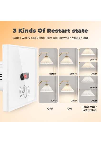 Rovf - Wıfı Akıllı Ir Duvar Işık Anahtarı - Dokunmaya Gerek Yok - Kızılötesi Sensör - Ab Cam Panel Elektrik Gücü Lambası - Tuya Alexa Google Home Için (Yurt Dışından) modelleri