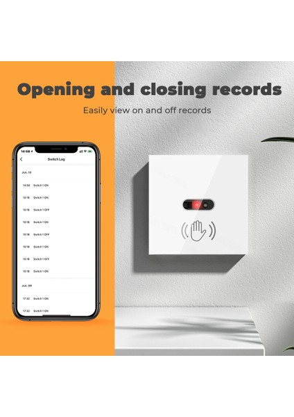 Rovf - Wıfı Akıllı Ir Duvar Işık Anahtarı - Dokunmaya Gerek Yok - Kızılötesi Sensör - Ab Cam Panel Elektrik Gücü Lambası - Tuya Alexa Google Home Için (Yurt Dışından) fırsatları