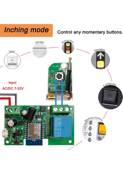 12V Wifi Röle Tuya Akıllı Yaşam Uygulama Anahtarı Modülü Uzaktan Zamanlayıcı Kendinden Kilitleme Google Home ile Çalışma 2 Yönlü Kontrol (Yurt Dışından) modelleri