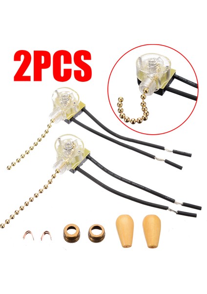 【ayak Kanepe】bokalı 2 Adet 3A/250V 6A/125V Aydınlatma Tavan Vantilatörü Çekme Zinciri Anahtarı 2 Telli Konnektör Yeni (Yurt Dışından)