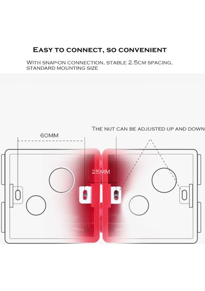 Smatrul - 86*86MM Duvar Anahtar Kutusu - Priz Alt Kutusu - Buat Tek Taban - 1/2/3 Pc (Yurt Dışından) modelleri