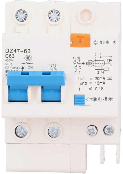 2p Devre Kesici 220V 2P63 Ayırıcı Elektrik Kaçağı Koruma Anahtarı 35MM Din Ray Montajı (Yurt Dışından)