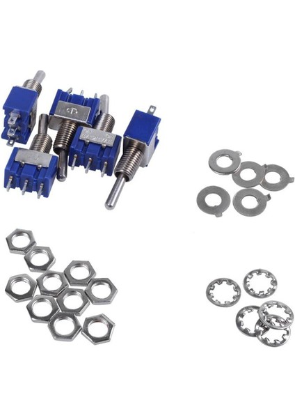 Adet Ac 3A/250V 6A/125V On/on Spdt Mini 2 Pozisyon Mandallı Geçiş Anahtarı (Yurt Dışından)