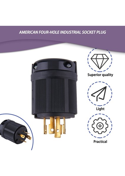 Dış Mekan Sıcak Güç Kilitleme Nema L14-30P Çevirmeli Kilitli Fiş 30A 125-250V 3p 4W Abd - Siyah Abd (Yurt Dışından) modelleri