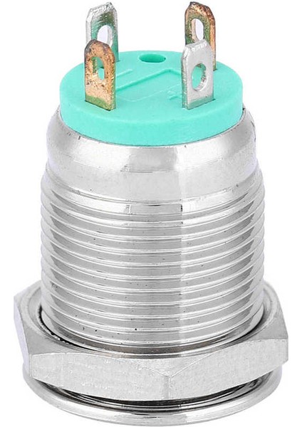 Famus 12MM Güç Sembolünün Şeffaf Led'ine Sahip, Kendini Sıfırlayan Metal Düz Kafalı Basma Düğmesi (Yurt Dışından)