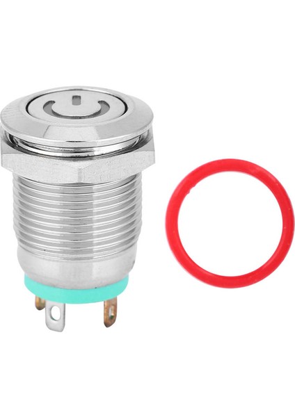 Famus 12MM Güç Sembolünün Şeffaf Led'ine Sahip, Kendini Sıfırlayan Metal Düz Kafalı Basma Düğmesi (Yurt Dışından) fiyatları