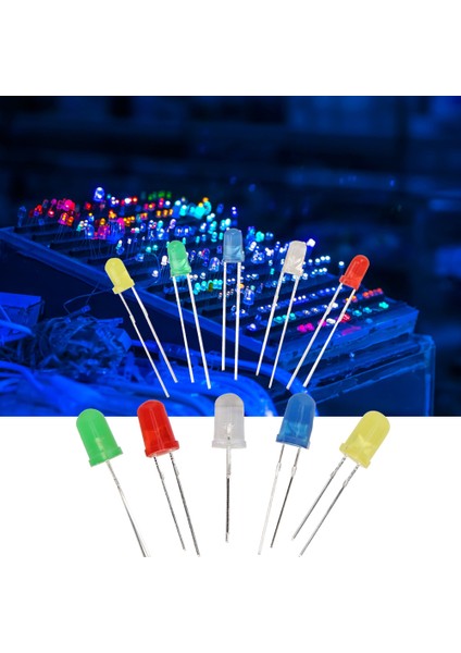 Çeşitli LED Dıy Parçaları 300 Adet 3mm 5mm Işık Yayan Diyot Kiti Sarı/yeşil/mavi/kırmızı/beyaz (Yurt Dışından)