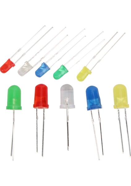Çeşitli LED Dıy Parçaları 300 Adet 3mm 5mm Işık Yayan Diyot Kiti Sarı/yeşil/mavi/kırmızı/beyaz (Yurt Dışından)