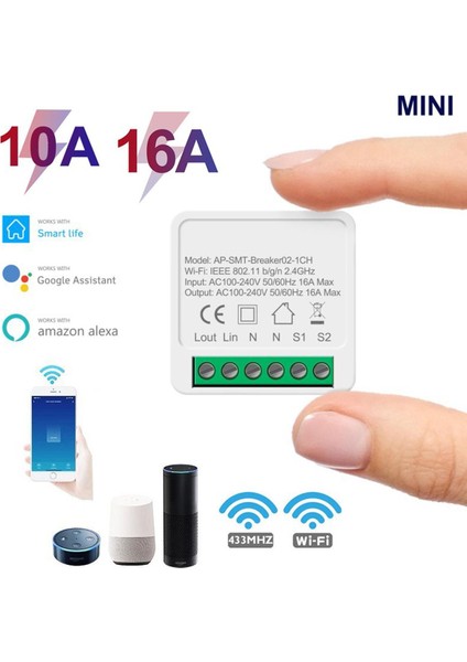 Wifi Akıllı Anahtar Kablosuz Uzaktan Kumanda Ev Otomasyonu Röle Modülü Denetleyicisi (Ac 110V-240V 60HZ / 50H) (Yurt Dışından)