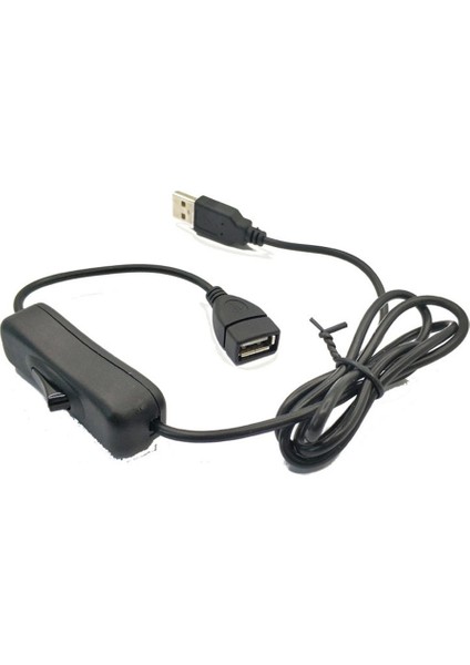 Ha USB Erkek - Dişi Uzatma Kablosu Anahtarlı 4 Çekirdekli 28AWG Bakır Güç Kablosu-Siyah (Yurt Dışından) fiyatları