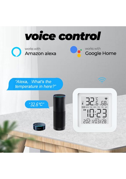Smatrul - Wifi Sıcaklık ve Nem Sensörü - Iç Mekan Higrometresi - Elektronik LCD Ekran - Tuya Alexa Google Home Için (Yurt Dışından) fırsatları