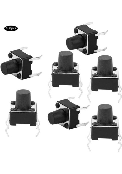 100 Adet Anlık Dokunsal Basmalı Düğme Anahtarı Mini Mikro Inceliğini Aksesuar 6X7MM (Yurt Dışından) fiyatları