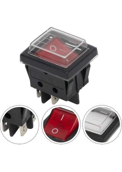 Ayak Koltuktoolstar 16A 250VAC / 20A 125VAC Basmalı Anahtar 4 Pinli Aksesuar Kcd4 Açık Kapalı Güç (Yurt Dışından)