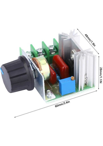 2 Adet Ayarlanabilir Voltaj Regülatörü Ac Motor Hız Kontrol Cihazı 2000W 50-220V Pwm (Yurt Dışından)