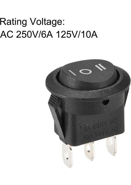 Ayak Koltuktoolstar Rocker Anahtarı Açma/kapama/açık Siyah Yuvarlak Rocker Anahtarı Araba Otomotiv 20MM Spdt (Yurt Dışından)