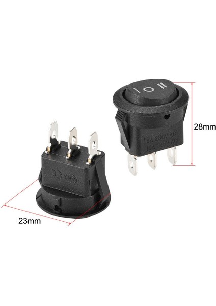 Ayak Koltuktoolstar Rocker Anahtarı Açma/kapama/açık Siyah Yuvarlak Rocker Anahtarı Araba Otomotiv 20MM Spdt (Yurt Dışından) fırsatları