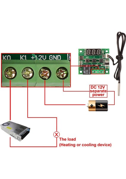 Yenı Dijital Termostat Dc 12 V Sıcaklık Kontrol Cihazı W1209 Sensörlü Anahtar (Yurt Dışından)