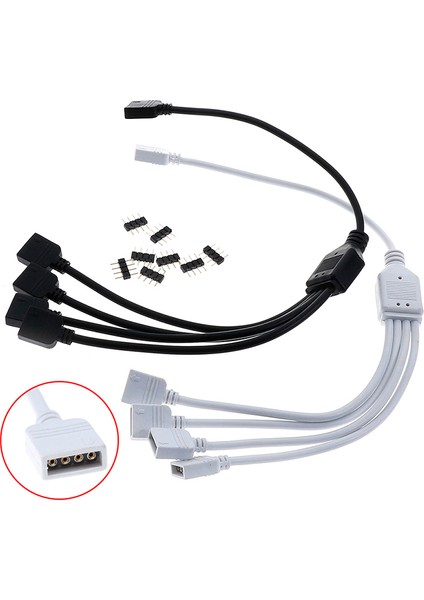 4 Pinli Rgb LED Bağlantı Kablosu 1 Ila 3 Rgb 4 Pinli LED Uzatma Ayırıcı Kablo (Yurt Dışından) modelleri