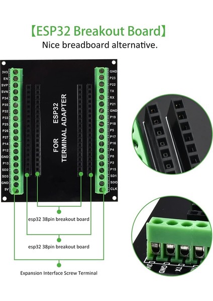 ESP32 Breakout Board Gpıo 1'den 2'ye NODEMCU-32S 38PIN ile Uyumlu (Yurt Dışından)