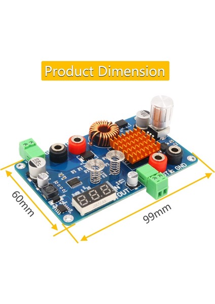 Nanlıy- Buck Dönüştürücü, Dc 5-32V Ila 5-45V 3A Ayarlanabilir Adım Aşağı Modülü, Gerilim Göstergeli ve Dokunma Sensörü Anahtarı (Yurt Dışından) modelleri