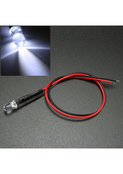 Quanbu 10 Adet 5mm Ön Kablolu Dağınık LED Diyot Işık 20MA Dc 3-6V Beyaz (Yurt Dışından)