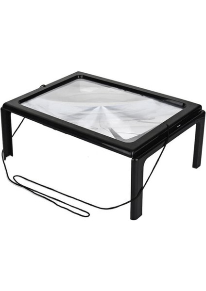 Tam Sayfa Optik Büyüteç Masası Büyüteç Yaşlılar Için Katlanabilir LED Lens Dikiş Örme (Yurt Dışından)